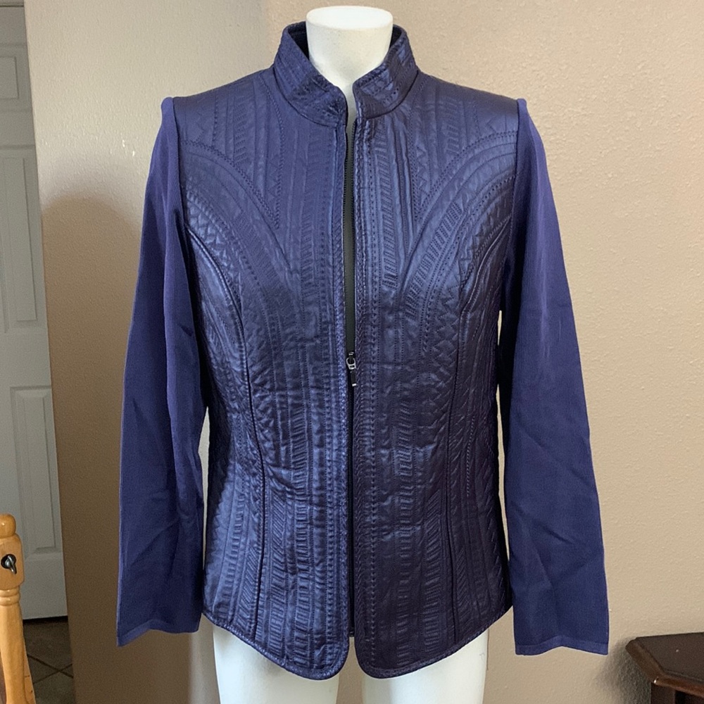 Blue leather jacket